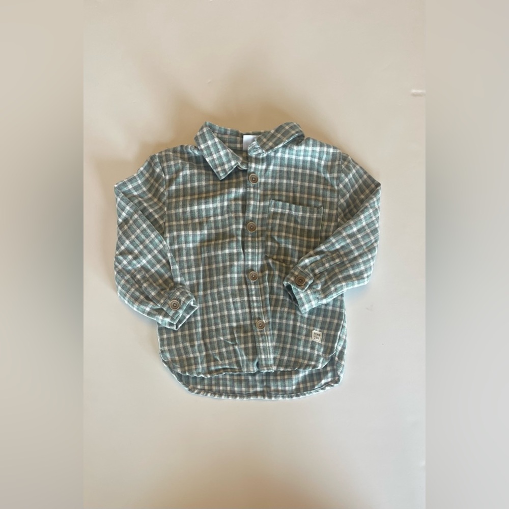 Zara Baby Green Plaid Flannel